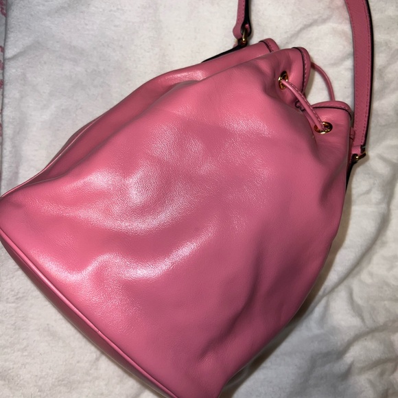 Prada Pink Leather Bucket Bag - Picture 4 of 11